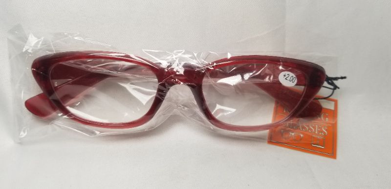 Photo 3 of +2.00 READING GLASSES RED/VERMILION COLORED BIFOCAL STYLE NEW