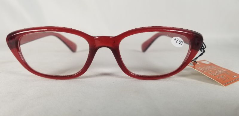 Photo 1 of +2.00 READING GLASSES RED/VERMILION COLORED BIFOCAL STYLE NEW