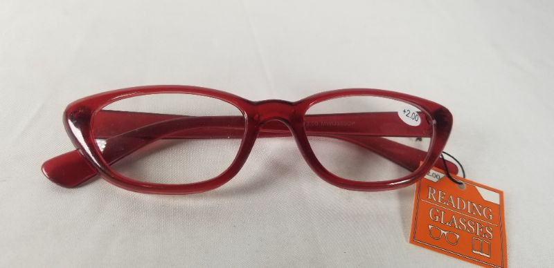 Photo 4 of +2.00 READING GLASSES RED/VERMILION COLORED BIFOCAL STYLE NEW