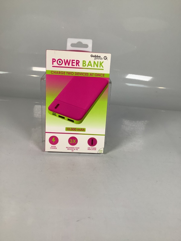 Photo 1 of POWER BANK CHARGER TWO DEVICE AT ONCE COLOR IN PINK AND GREEN NEW 