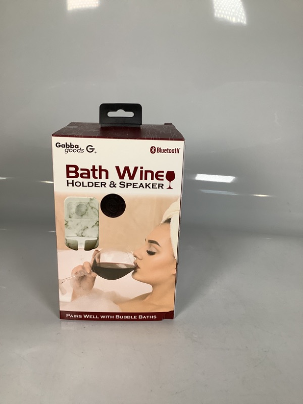 Photo 2 of  Premium Bluetooth 5.0 Wireless Portable Shower/Bath Water Resistant Wine Glass Holder & Speaker with Built in Microphone White new