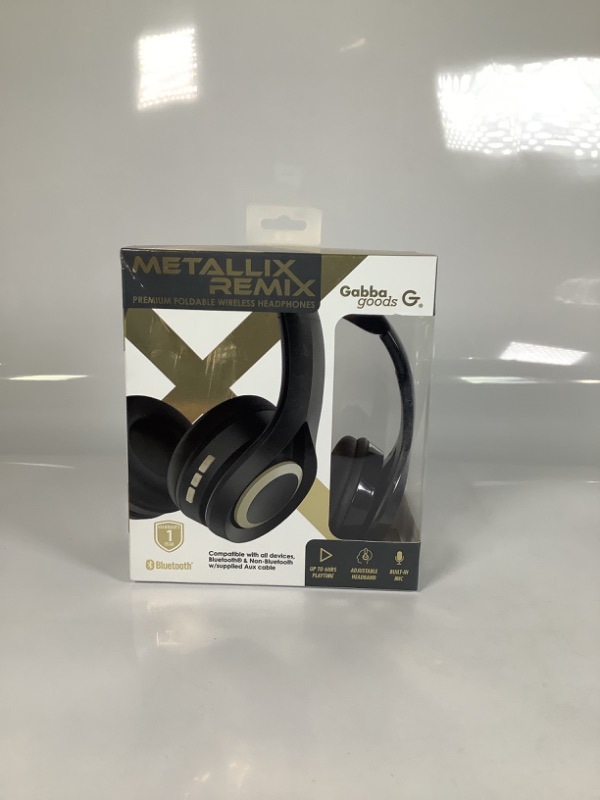 Photo 3 of METALLIX REMIX PREMIUM FOLDABLE WIRELESS HEADPHONES COLOR BLACK BLUETOOTH NEW