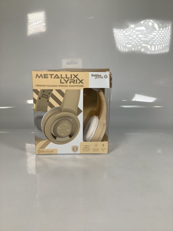 Photo 3 of METALLIX LYRIX PREMIUM FOLDABLE WIRELESS HEADPHONES, BLUETOOTH COLOR TAN NEW