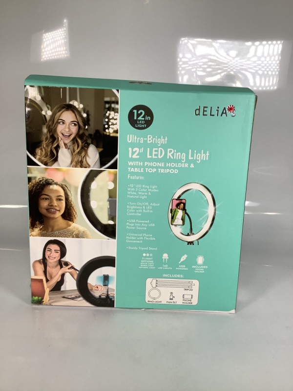 Photo 1 of ULTRA BRIGHT 12' LED RING LIGHT WITH PHONE HOLDER AND TABLE TOP TRIPOD 3 LIGHT OPTION NEW 