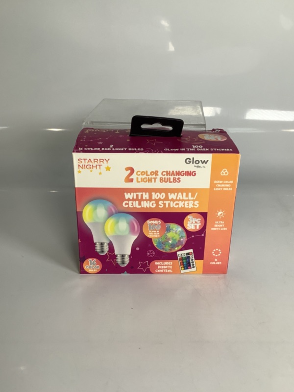 Photo 1 of STARRY NIGHT 2 COLOR CHANGING LIGHT BULBS WITH 100 WALL/ LIGHT BULBS 3 PIECE SET REMOTE INCLUDED NEW