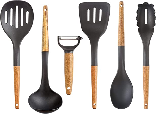 Photo 1 of 6 PIECE ACACIA WOOD HANDLE KITCHEN TOOL SET NEW