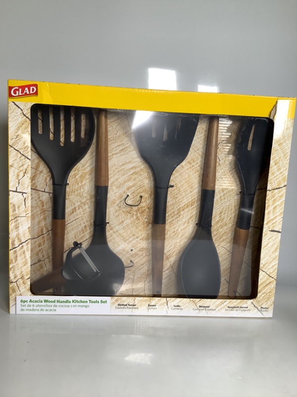 Photo 4 of 6 PIECE ACACIA WOOD HANDLE KITCHEN TOOL SET NEW