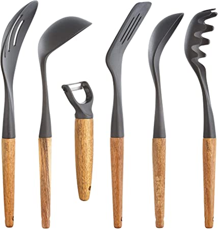 Photo 1 of 6 PIECE ACACIA WOOD HANDLE KITCHEN TOOL SET NEW