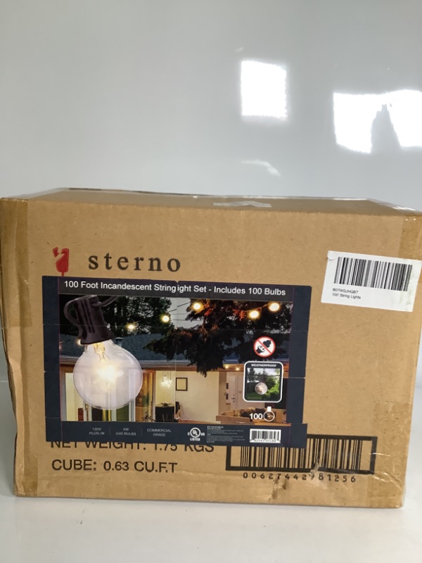 Photo 1 of STERNO HOME 100 FT INCANDESCENT STRING 100 LIGHTS PLUG IN NEW