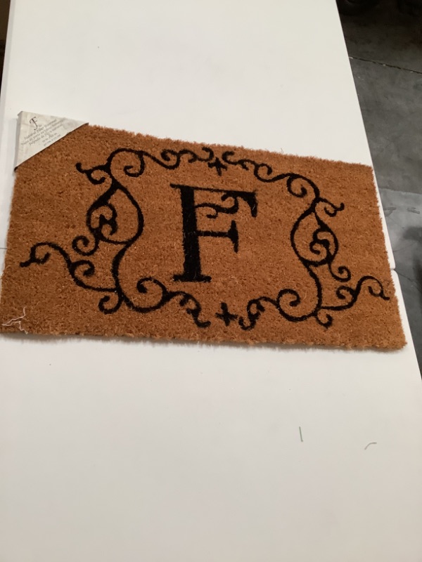 Photo 2 of Evergreen 2RM006 Monogram Door Mat, Coir Insert, Letter F, 16-Inches x 28-Inches new 