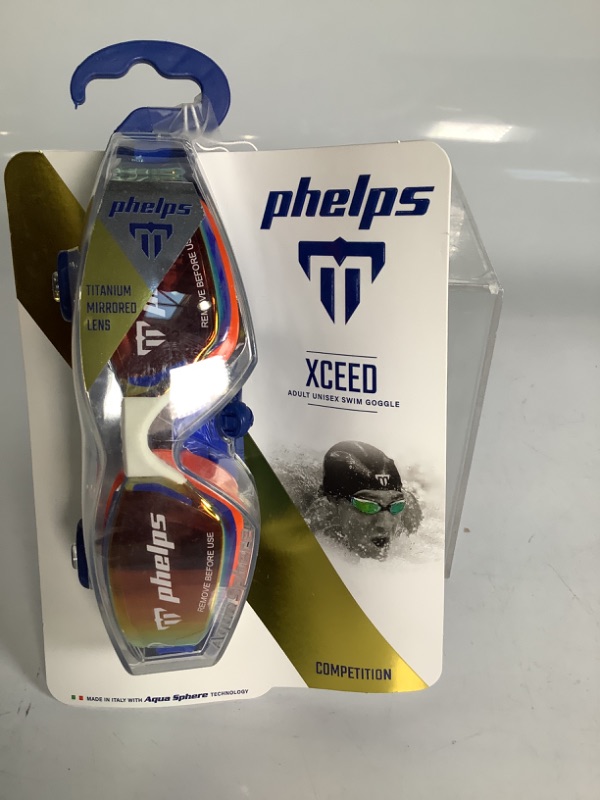 Photo 1 of PHELPS XCEED COMPETITION ADULT GOGGLE ITALY RED/WHITE TITANIUM  COLOR ORANGE AND BLUE NEW