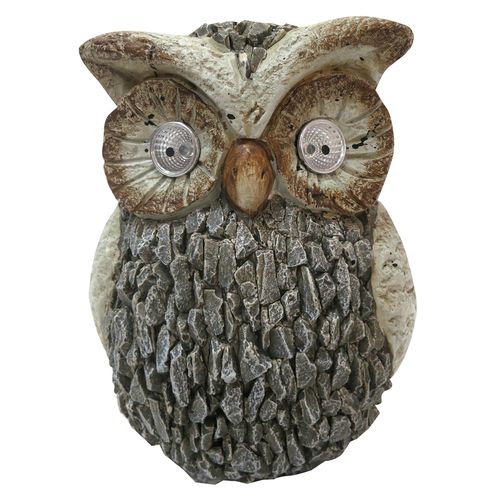 Photo 1 of ALPINE SOLAR OWL STATUE WITH LIGHTS STATE FINISH POLYSTONE NEW