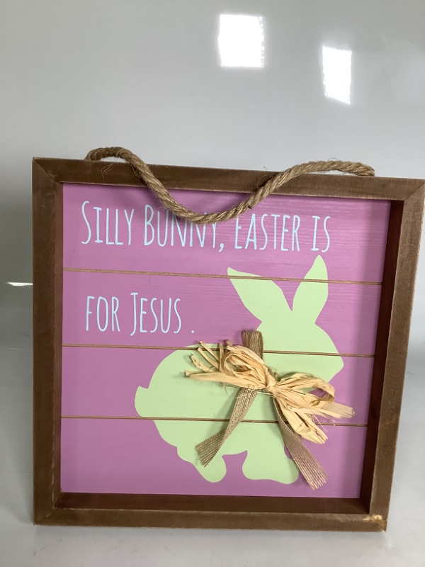 Photo 1 of SILLY BUNNY EASTER JESUS WALL PINK/ GREEN NEW