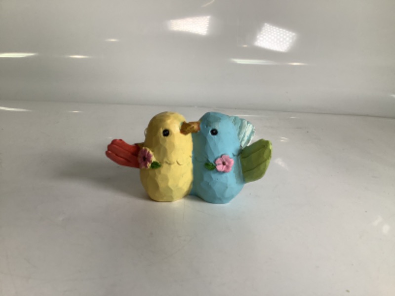 Photo 1 of TWO SMALL BIRDS COLOR YELLOW/ BLUE NEW