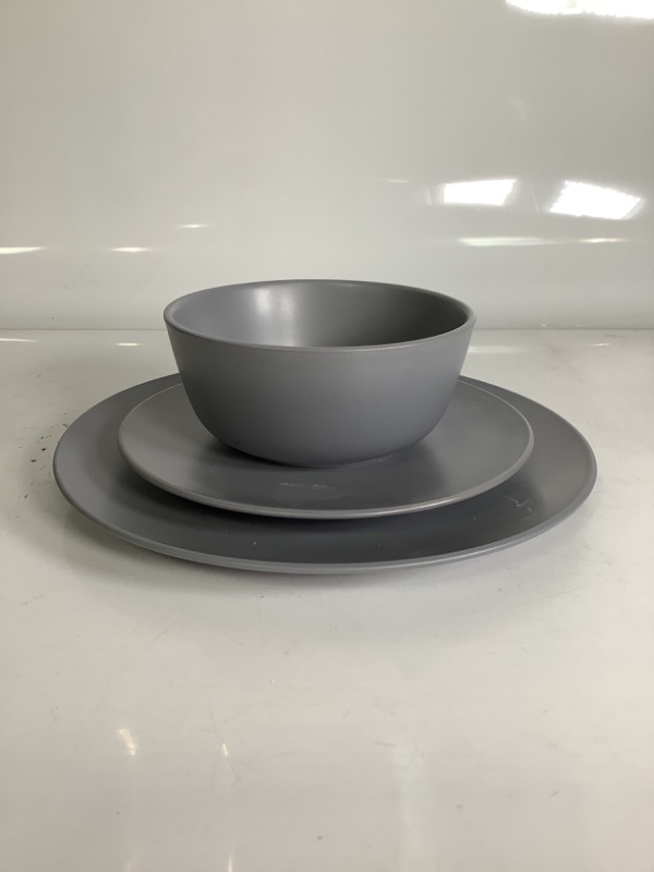 Photo 2 of 3 PIECE PLATES COLOR GREY NEW