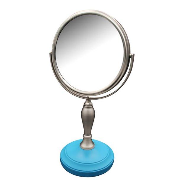 Photo 1 of ANNABELLA 2 SIDED MAGNIFYING MIRROR 1 X 5 X SEA BLUE BASE CHICHI PEDESTAL NEW