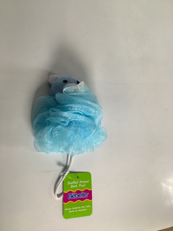 Photo 1 of STUFFED ANIMAL BATH POUF ' BLUE TEDDY BEAR ' NEW