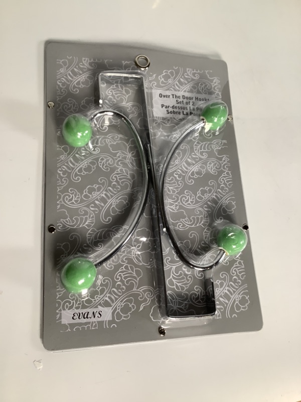Photo 1 of OVER THE DOOR HOOKS SET OF 2 COLOR GREEN,SILVER NEW