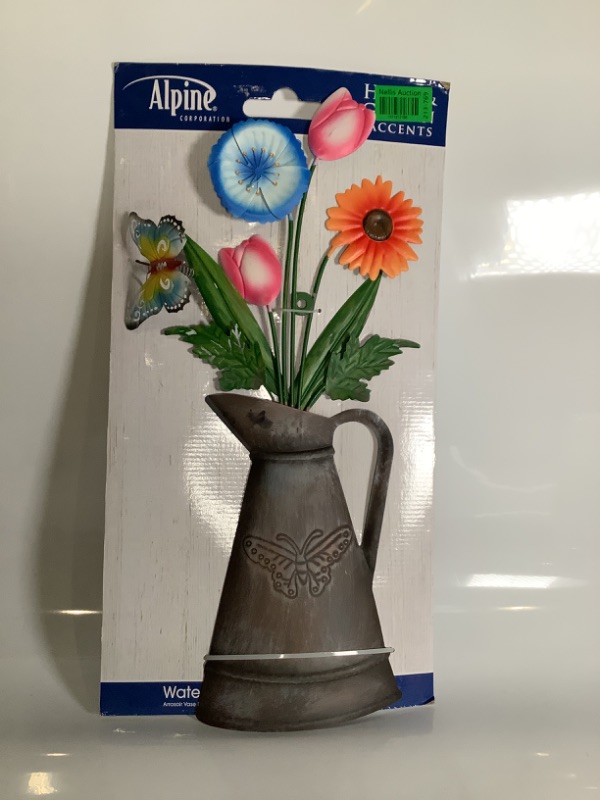 Photo 1 of ALPINE CORPORATION WATERING CAN VASE  DURABLE METAL CONSTRUCTION, WITH COLORFUL PAINTED FINISH NEW

