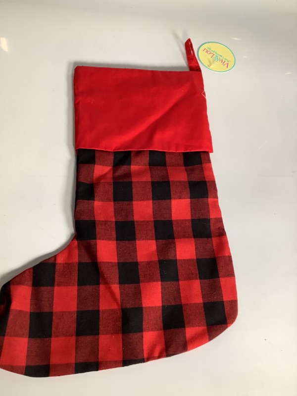 Photo 1 of RED BUFFALO CHECK CHRISTMAS STOCKING COTTON NEW 