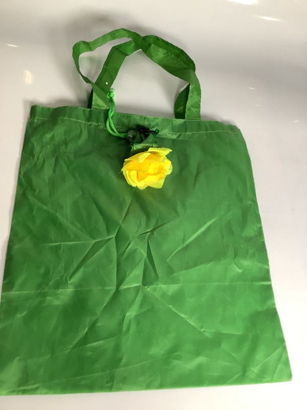 Photo 1 of LARGE SUPER SHAPE FUN TOTES FLAT FOLDING POLYESTER YELLOW ROSE NEW