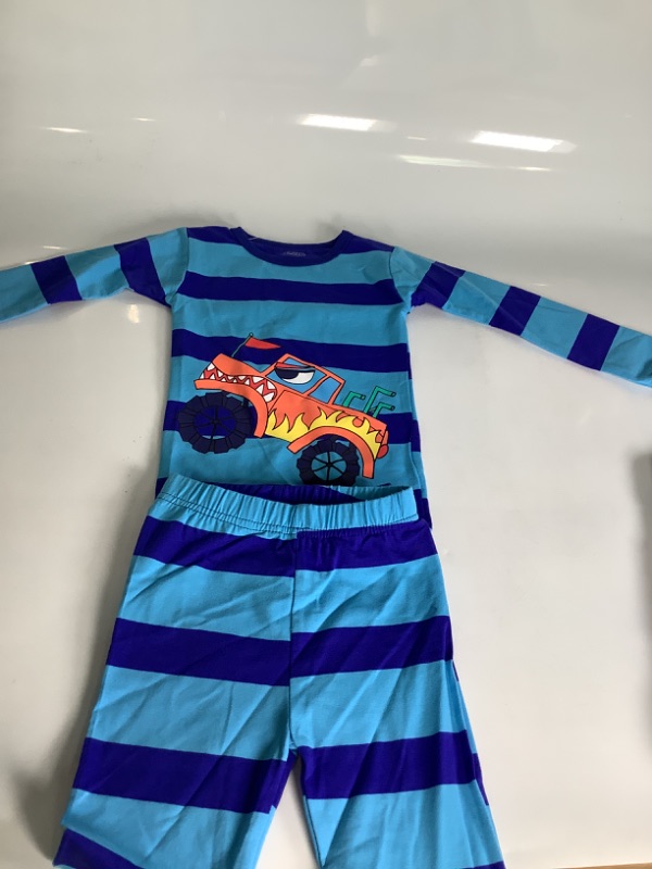 Photo 1 of 3 YEAR OLD PJS SET COLOR DARK AND LIGHT BLUE DESIGN ' FIRE TRUCK ' LONG SLEEVE AND PANTS NEW 
