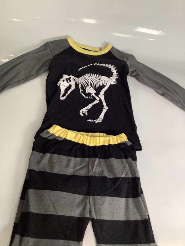 Photo 1 of 6 YEAR OLD PJ SET WITH DESIGN OF DINOSAUR, COLOR BLACK AND LIGHT GREY,YELLOW  LONG SLEEVE AND PANTS NEW 