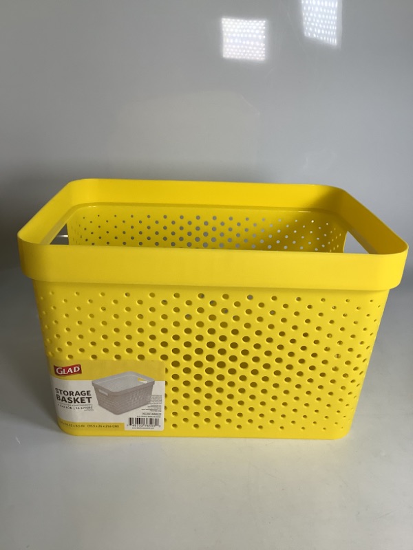 Photo 1 of STOARGE BASKET 4 GALLON 16 LITTERS COLOR YELLOW 14 X 10.25 X 8.5 INCHES NEW