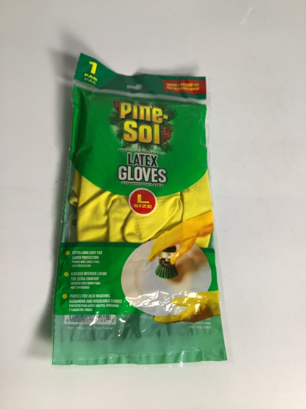 Photo 1 of PREMIUM HOUDRHOLD LATEX GLOVES 1 PAIR SIZE LARGE NEW