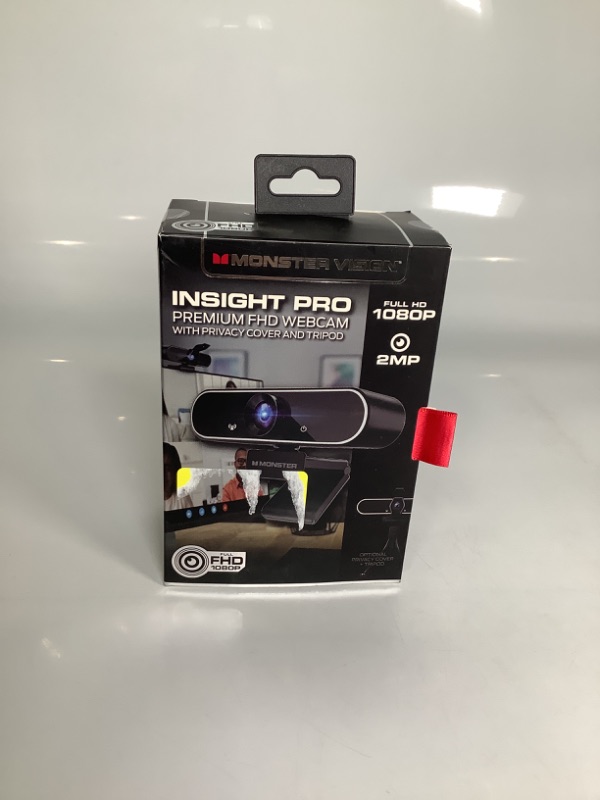 Photo 1 of MONSTER VISION INSIGHT PRO PREMIUM FHD WEBCAM WITH PRIVACY COVER AND TRIPOD NEW