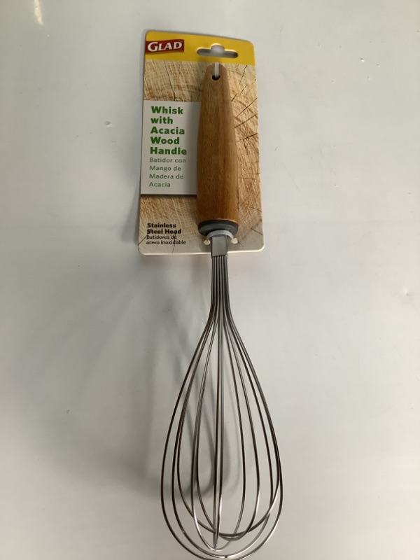 Photo 1 of WHISK WITH ACACIA WOOD HANDLE STAINLESS STEEL HEAD NEW