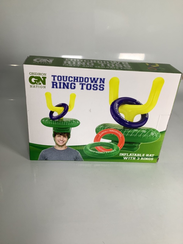 Photo 1 of GRIDIRON NATION TOUCHDOWN RING TOSS INFATABLE HAT WITH 3 RINGS NEW