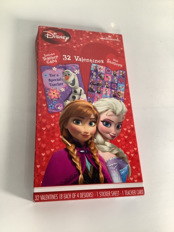 Photo 1 of DISNEY INCLUDES CARD 32 VALENTINES WITH STICKERS DESIGN OF FROZEN NEW