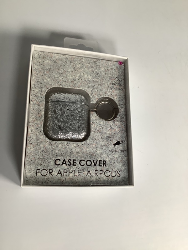 Photo 1 of CASE COVER FOR APPLE AIRPODS COLOR SILVER GLITTER NEW