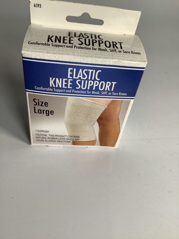 Photo 1 of ELASTIC KNEE SUPPORT COMFORTABLE SUPPORT AND PROTECTION FOR WEAK, STIFF, OR SORE KNEES SIZE LARGE NEW