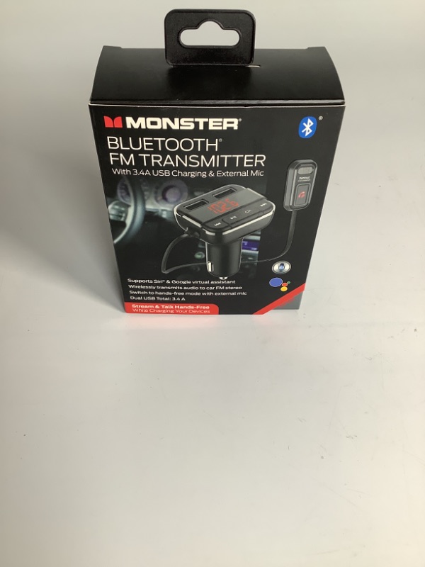 Photo 1 of BLUETOOTH FM TRANSMITTER WITH 3.4A USB CHARGING AND EXTERNAL MIC NEW