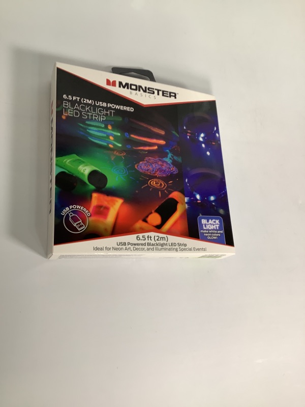 Photo 1 of MONSTER BASIC 6.5 FT POWERED BLACKLIGHT LED STRIP BLACK LIGHT NEW