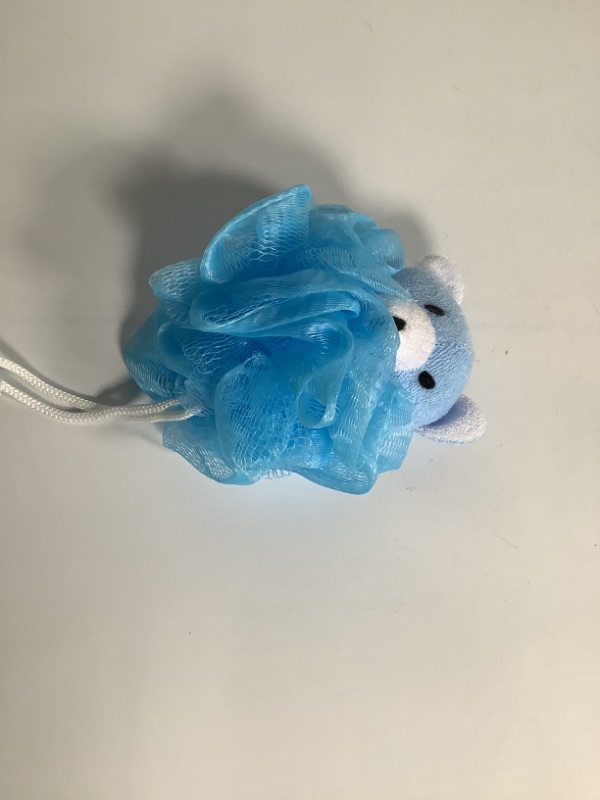 Photo 1 of STUFFED ANIMAL BATH POUF 'BLUE TEDDY BEAR ' NEW