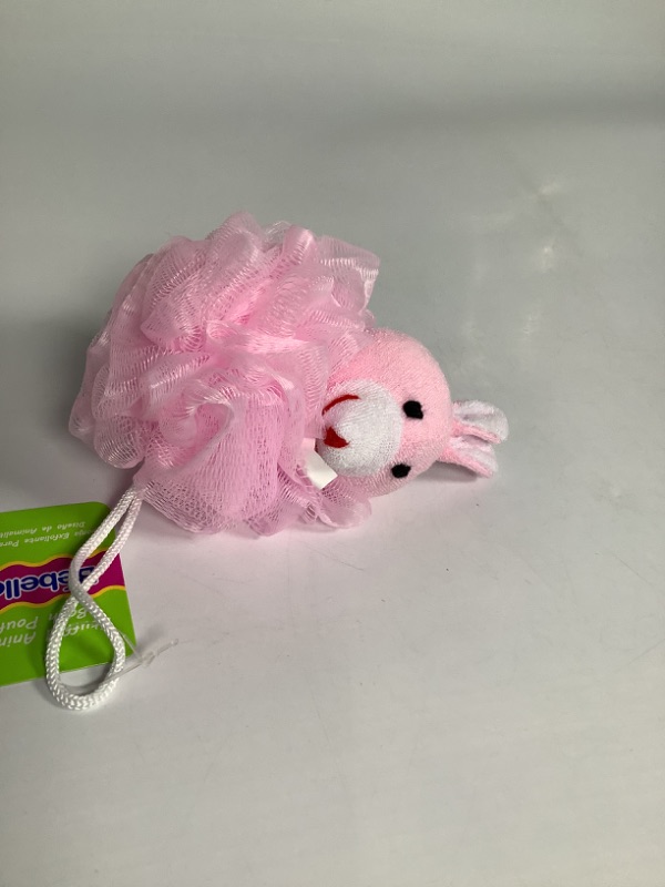 Photo 1 of STUFFED ANIMAL BATH POUF ' PINK BUNNY ' NEW