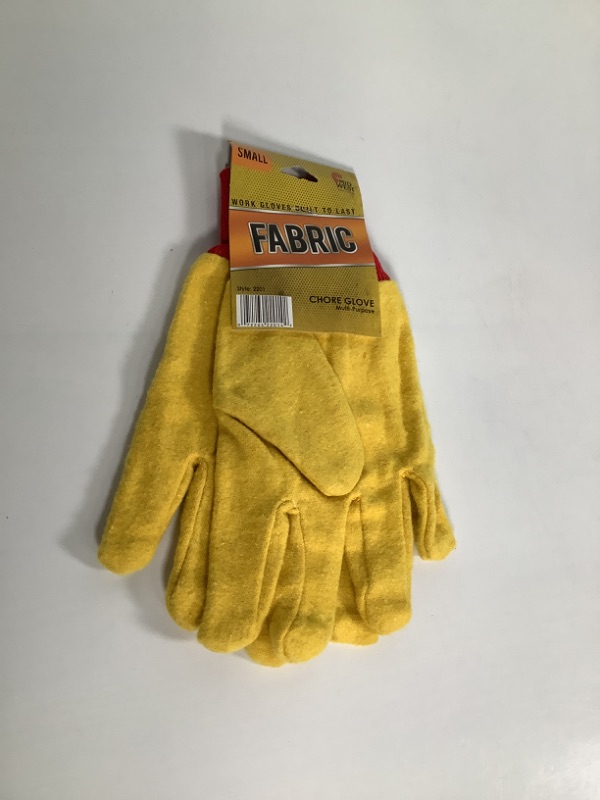 Photo 1 of FABRIC WORK GLOVES BULIT MULTI-PURPOSE COLOR YELLOW AND RED NEW