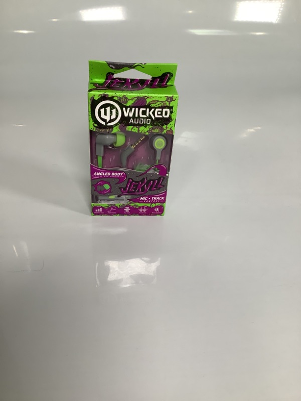 Photo 1 of WICKED AUDIO JEKYLL MIC AND TRACK CONTROL EAR BUDS COLOR GREEN AND GREY NEW