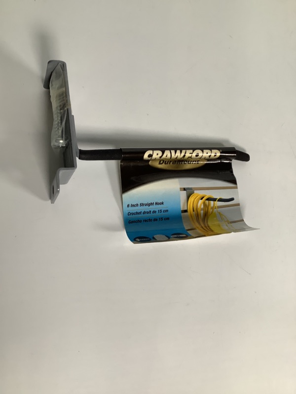Photo 1 of CRAWFORD DURAMOUNT 6 INCH STRAIGHT HOOK 1- SCREW IN   2 - SLATWALL  3 - RAIL NEW 