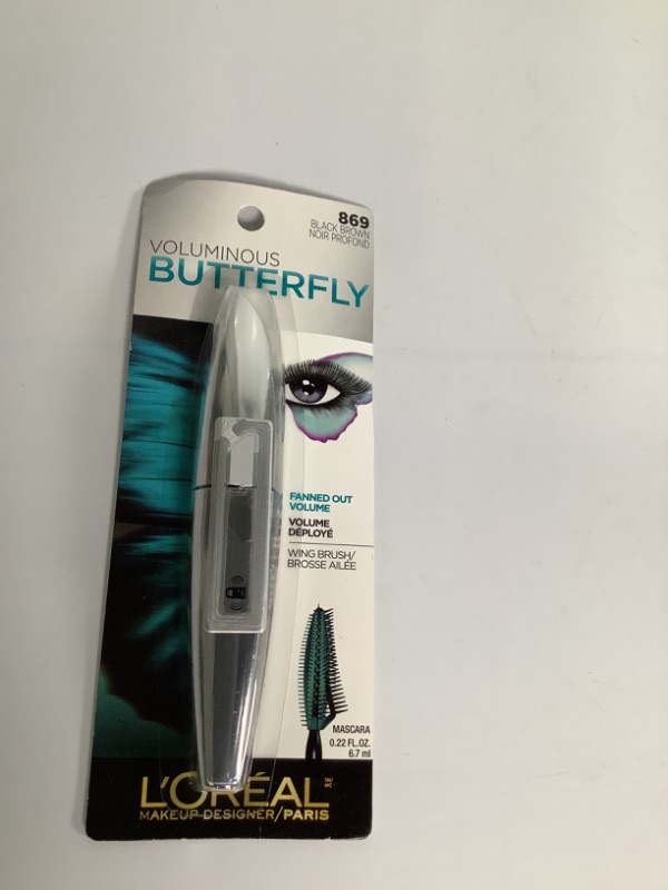 Photo 2 of L'Oréal Paris Voluminous Butterfly Mascara, Black Brown [869] 0.22 oz (Pack of 2) Black Brown 0.22 Ounce (Pack of 2) NEW