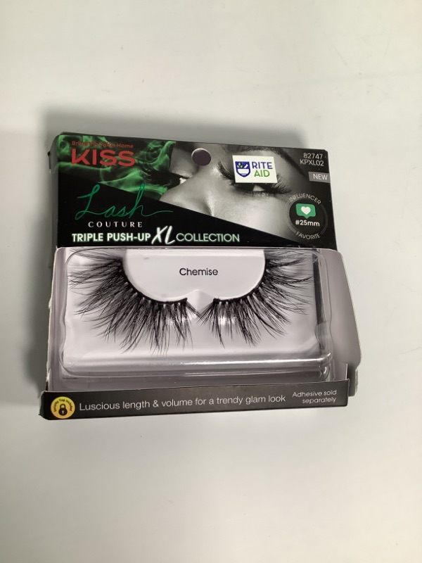 Photo 2 of KISS Lash Couture Triple Push Up XL Collection, 3D Volume False Eyelashes in Extra Long Length with Triple Design Technology, Cruelty-Free, Contact Lens Friendly, and Reusable, Style Chemise, 1 Pair new 