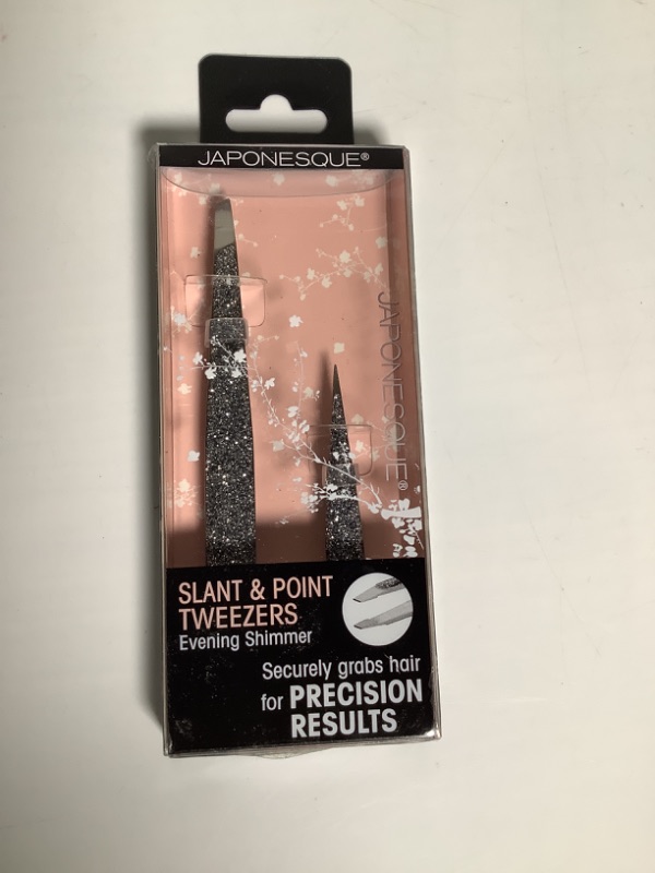 Photo 2 of Japonesque Slant & Point Tweezers Evening Shimmer NEW