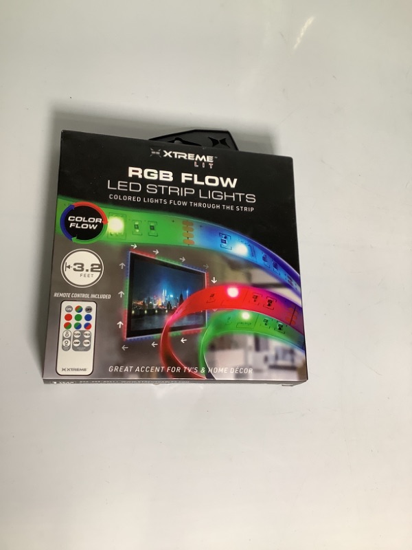 Photo 1 of RGB FLOW LED STRIP LIGHTS COLORED LIGHT FLOW THROUGH THE STRIP REMOTE INCLUDED 3.2 FEET NEW 