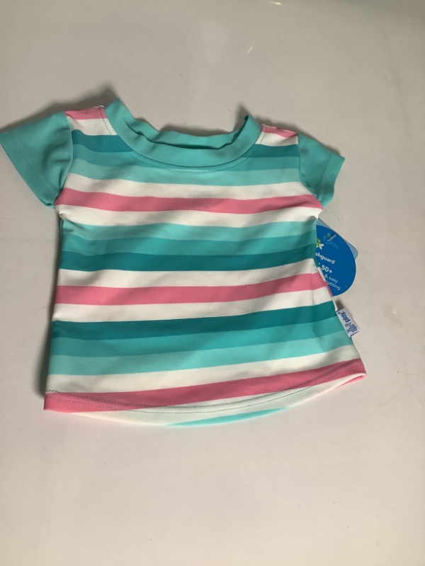 Photo 1 of RASHGUARD SHIRT ALL DAY SUN PROTECTION WET OR DRY COLORS PINK AND BLUE, WHITE SIZE 6 MONTHS AND SIZE 18 MONTHS NEW
