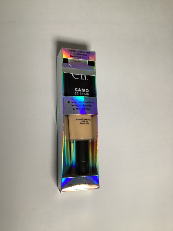 Photo 2 of e.l.f. Camo CC Cream, Color Correcting Medium-To-Full Coverage Foundation with SPF 30, Light 240 With Warm Golden Undertones , 1.05 Oz (30g) new