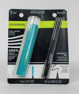 Photo 1 of Covergirl Super Sizer Mascara Very Black 800 and Intensify Me! Eye Liner Intense Black 300 Special Pack, .448 oznew