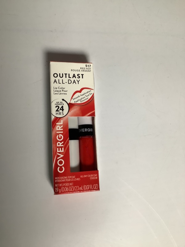Photo 2 of COVERGIRL Outlast All-Day Lip Color With Topcoat, RED HOT  (Pack of 1) new